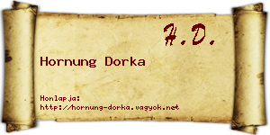Hornung Dorka névjegykártya